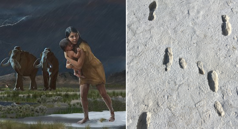 科学家研究13000年前母亲和幼儿的足迹
