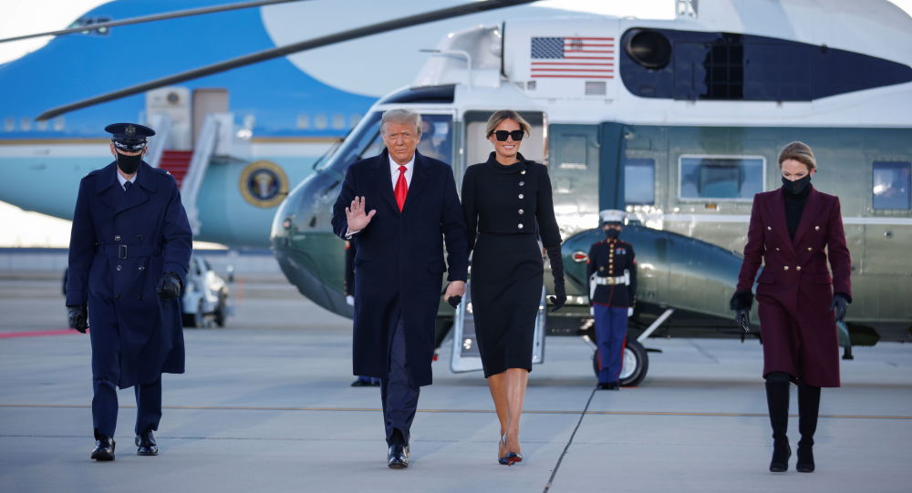 特朗普和夫人已经离开白宫