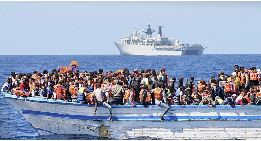 难民在地中海