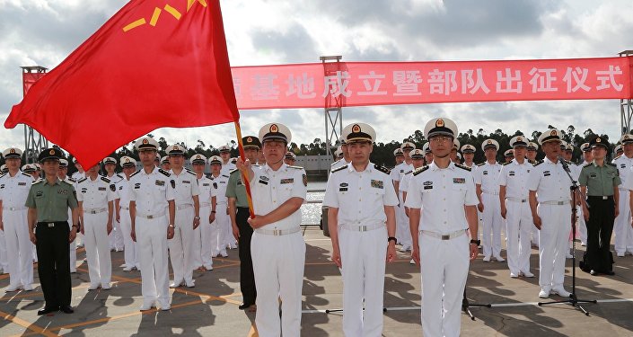 中国在吉布提基地升国旗庆祝建军90周年 - 俄罗斯卫星通讯社