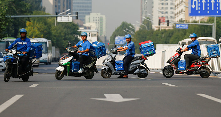 Drivers of the food delivery service Ele.me