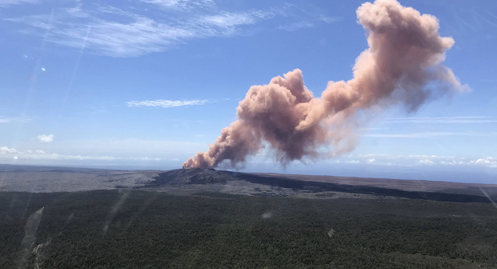 在夏威夷的基拉韦厄火山爆发