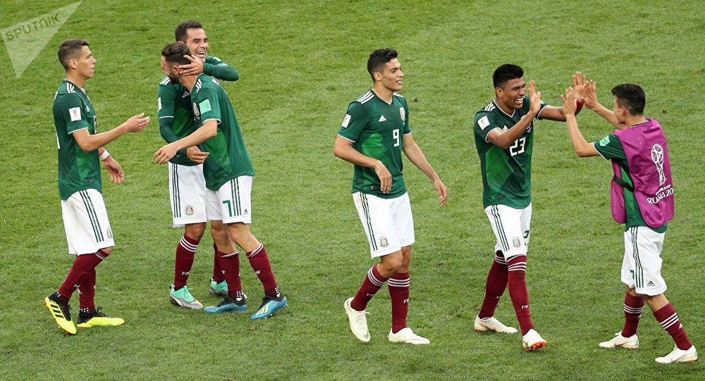 2018世界杯小组赛墨西哥队击败韩国队