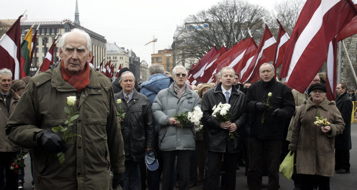 拉脱维亚反法西斯者希望武装党卫队前成员游行规模不再扩大