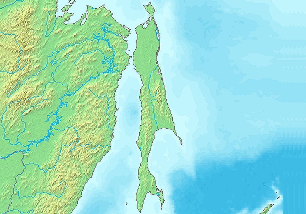 萨哈林岛地形图图片