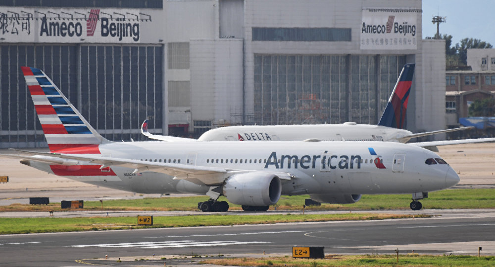 美国航空公司4月底前取消飞往中国的航班