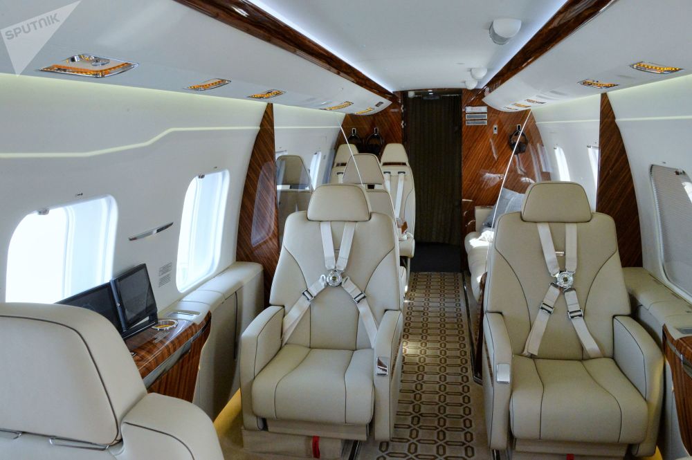 米-38直升机机舱在2019年迪拜航展.